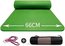 XY-M 8mm Thick Yoga Mat Solid Color with Double-sided Non-slip Texture, Comfort Stability - Men Woman Exercise Workouts Fitness Mat, 4 Colors (Size, 183cmx66cmx8mm),Green,183cmx66cmx8mm