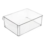 Zhihui Rectangle Fridge Storage Home Organizer Bins - Acryl Clear Fridge Storage Drawer - Stackable Refrigerator container for Storage Eggs, Fruits, Vegetables, Meat and Fish