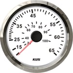KUS Instruments NMEA2000 0-60 knop hastighetsmåler Ø85mm (hvit/rustfri)
