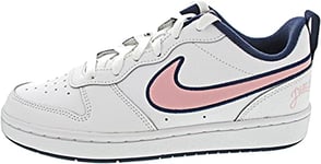 NIKE Court Borough Low 2 SE Chaussures de Gym, White/Pink Glaze-Midnight Navy, 40 EU