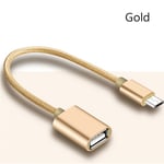 Data Cable Otg Adapter Type C To Usb 2.0 Gold