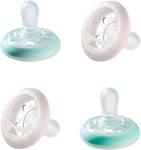 Tommee Tippee Breast-Like Soother Night, Glow in the Dark, 0-6m, Pack of 4 Dumm