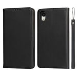Litchi Texture Leather Pattern PU Leather Case Compatible with iPhone XR Wallet Flip Card Case, 2 in 1 Detachable Magnetic Back Cover Black