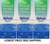 4 X 10ml Refresh Tears Lubricant Eye Drops + Free ship Fresh UK