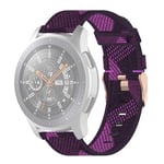 New Watch Straps 22mm Stripe Weave Nylon Wrist Strap Watch Band for Galaxy Watch 46mm / Gear S3 (Grey) (Color : Purple)