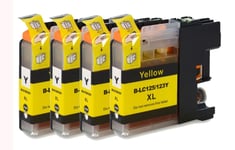 4 Yellow Ink Cartridges Use wit Brother MFC-J6520DW MFC-J6720DW J6920DW, NON-OEM