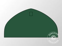 Ändvägg enkel för tälthall, rundbågehall Lagertält Förrådstält 8x4,33m, PVC, Grön