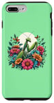 Coque pour iPhone 7 Plus/8 Plus Mante priante parmi les fleurs