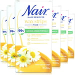 96 Nair Face Wax Strips Hair Remover For Sensitive Skin With Chamomile Extract