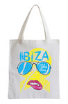 Pixxprint Ibiza Cooler Party Sac de sport en toile de jute Blanc