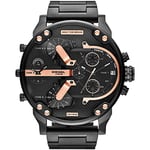 Diesel Watch for Men Mr Daddy 2.0, Multifunction Movement, 57 mm Black Stainless Steel Case with a Stainless Steel Strap, DZ7312
