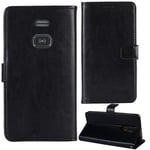 Lankashi Stand Premium Retro Business Flip Leather Case Protector Bumper For Doro PhoneEasy 508 1.8" Protection Phone Cover Skin Folio Book Card Slot Wallet Magnetic（Black）