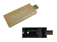 Adaptateur M2 2242 vers USB 3.0 - Format clé USB - Boitage métal doré