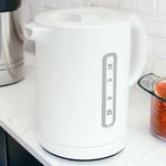 White Cordless Electric Kettle 1.7 Litre Jug 2200W Fast Boil Strix Controller