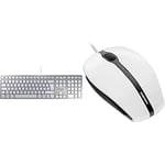 CHERRY KC 6000 slim keyboard, silver, QWERTY layout & Gentix USB Wired Optical Mouse Scroll Wheel 1000dpi Pale Grey JM-0300-0
