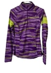 Asics Women's Lite Show 1/2 Zip Long Sleeve Pullover Shirt, Purple Lime, Small