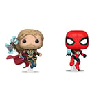 Funko POP Marvel : Thor Love & Thunder - Multicolor,One Size,62421 & POP! - Marvel Spiderman - No Way Home - Spider-Man With Integrated Suit POP! 56829