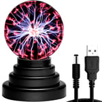 Raelf Plasma Globe Ball LUMIÈRE Plasma DE Plasma Plasma, Lampe à Plasma Sensible au Toucher, USB/Batterie Magique Magic Crystal Lumière Électrostatique Lampe à Bille Électrostatique Magic Plasma Bal