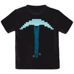 T-shirt barn Minecraft - Pick Axe svart (5-6 år)