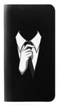 Innovedesire Anonymous Man in Black Suit Etui Flip Housse Cuir pour LG Q7
