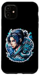 Coque pour iPhone 11 Tatouage inspiré du dragon samouraï inspiré de l'anime Tempête d'encre éternelle