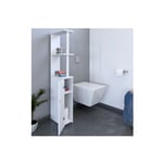 Meuble de toilettes SIBERIA 1 porte - 2 niches / Blanc/ 15x30x119