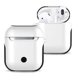 Protective Case Varnished PC Bluetooth Earphones Case Anti-lost Storage Bag for Apple AirPods 1/2 (Color : White)