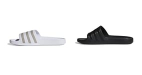 adidas Unisex Adilette Aqua Slides, Ftwr White/Platin Met./Ftwr White, 7 UK Men's Adilette Aqua F35550 Slide Sandal, Core Black 000, 6.5 UK