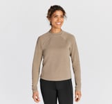 HOKA T-shirt à manches longues en laine mérinos mélangée grammage moyen Chaussures pour Femme en Dune Taille XS | Randonnée