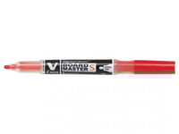 Pilot V-Board Master S, Röd, Fin Spets, Svart, Röd, Transparent, Plast, Rund, 3,5 Mm