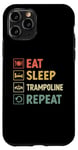 Coque pour iPhone 11 Pro Trampoline Eat Sleep, trampoline à répétition, trampoline à saut