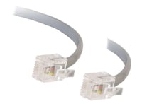 C2G RJ11 6P4C Straight Modular Cable - Câble de téléphone - RJ-11 (M) pour RJ-11 (M) - 10 m - gris