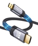 Micro HDMI to HDMI Cable,JSAUX 3M 4K@60Hz Micro HDMI to Standard HDMI Cable Nylon Braided Micro HDMI to HDMI Lead Adapter Compatible with Raspberry Pi 4/Hero 7/6/5,Sony A6000 A6300 Camera, Nikon B500
