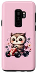 Galaxy S9+ Adorable Owl Riding Go-Kart Cute On Pink Case