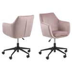 Northern Lights Collection - Nora Skrivbordsstol Vic tyg Puderrosa
