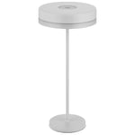 REV DISK Lampe de table, lampe de table, lampe de table sans fil, lampe de chevet à intensité variable, 200 lm, 2 W, batterie 4000 mAh, IP54, blanc