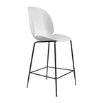 Gubi - Beetle Counter Chair Un-upholstered, Conic Base Black, White Shell - Alabaster White - Vit - Barstolar - Metall/Plast