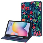 Fintie Case for Samsung Galaxy Tab S6 Lite 10.4 2022/2020 SM-P610/P613/P615/P619, Soft TPU Back Case Protective Case with S Pen Holder and Document Slots, Jungle Night