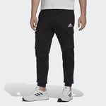 Adidas Essentials Fleece Regular Tapered Cargo Joggers Collegehousut Black / White