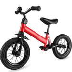 Balance Bike,12" Carbon Steel Frame No Pedal Walking Bike,with Air Tires Training Bicycle,for Kids And Toddlers 3- To 10 Years,Red