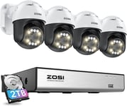4K PTZ Poe CCTV Camera System with AI Face Person Vehicle Detection, 8 Port 16CH