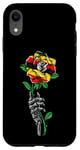 Coque pour iPhone XR Rose de l'Ouganda avec squelette drapeau ougandais racines Souvenir de l'Ouganda