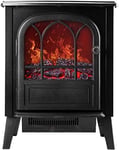 JHSHENGSHI Electric Fire Stove Fireplace with 3D Realistic Wood Burning Flame and 2 Heat Settings - Portable Free Standing Space Heater Realistic with Charcoal Effect