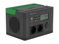 Schneider Offgrid 330 - Bärbar Kraftstation - Lcd, Litiumjon, 2 Cee 7/3 Schuko-Uttag, Sinusvåg, 3 Usb-A, 1 Usb-C, Trådlös Laddare - Ac 230 V - 330 Watt - Litiumjon - 332 Wh - Utgångskontakter: 2 - Svart, Grön