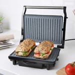 Quest 35609 Deluxe Health Grill with Panini Press & Sandwich Toaster/Non-Stick Marble Coating/Cool Touch Handle/Automatic Temperature Control/Floating Hinged Lid for Even Cooking & Toasting
