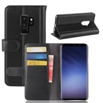 Äkta Läderfodral Samsung Galaxy S9 Plus Svart