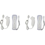 2 Manettes Wii Motion blanche + 2 nunchuck blanc