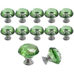10 st 30mm Glasknoppar Kristall Diamantform Draghandtag För Lådor Byrå Skåp Skåp Kök, Grön