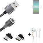 Data charging cable for + headphones Sony Xperia 5 IV + USB type C a. Micro-USB 