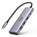 Ugreen Hub USB-C till 2x USB-A / HDMI 4K 60Hz / SD- och TF-kortläsare / USB-C PD 100W - Grå
